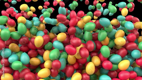 Bright Colored Easter Egg Animated Video Transition vertical wipe With Alpha Channel