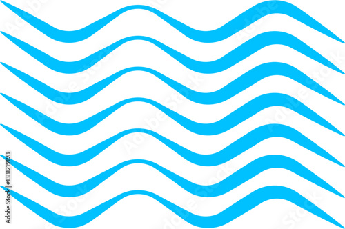 Waves icon vector Wave sign collection ocean symbol water logo Different Types Water Wave Sea, river and Ocean Surf Borders