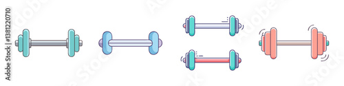 Collection of Colorful Dumbbells for Fitness and Exercise
