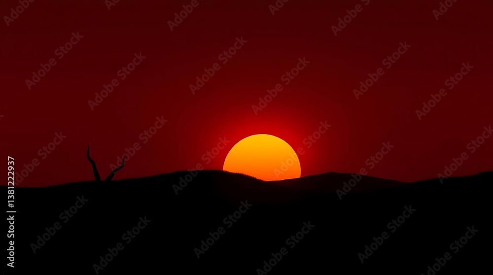 Obraz premium Desert Sunset Silhouette