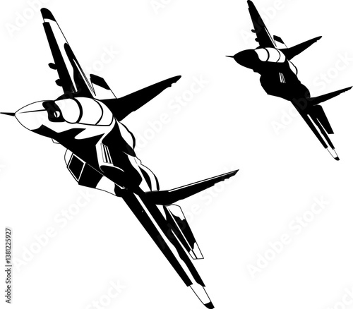 Silhouette camoflage  fighter jet plane 