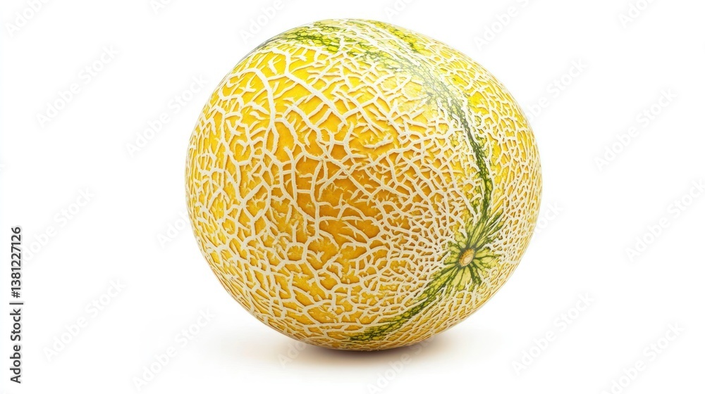 Studio Shot of a Ripe Cantaloupe Melon with Intricate Skin Pattern Studio Shot of a Ripe Cantaloupe Melon with Intricate Skin Pattern