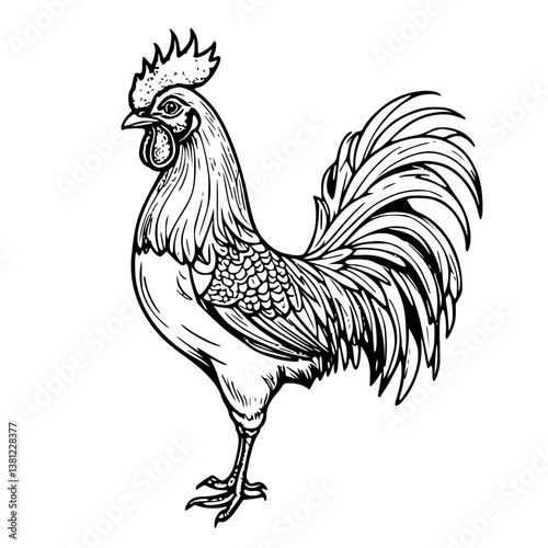 rooster isolated on white background