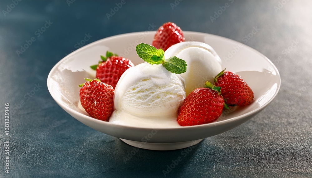 vanilla ice cream with strawberries vanilla ice cream with strawberries