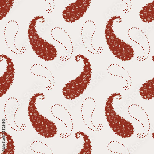 Paisley seamless pattern for textile, clothing, printing, decoration.