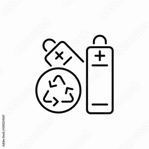 recycle battery icon sign vector