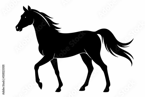 arabian horse sihouette black vector