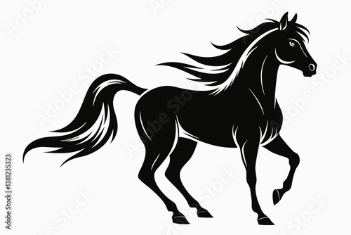 arabian horse sihouette black vector