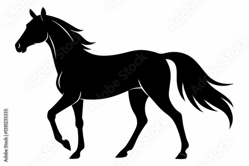 arabian horse sihouette black vector