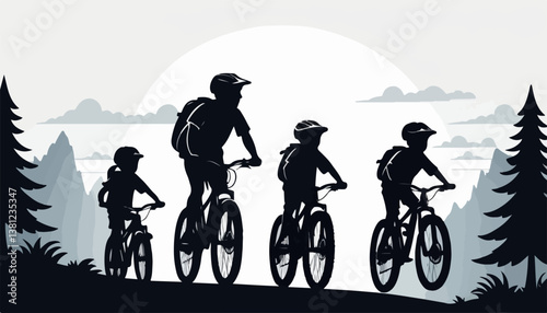 Extreme Mountain Bike Silhouette in Action