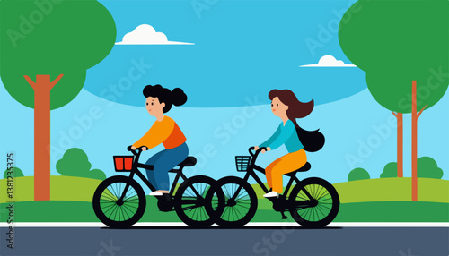 Happy Couple Cycling Outdoors on a Scenic Route