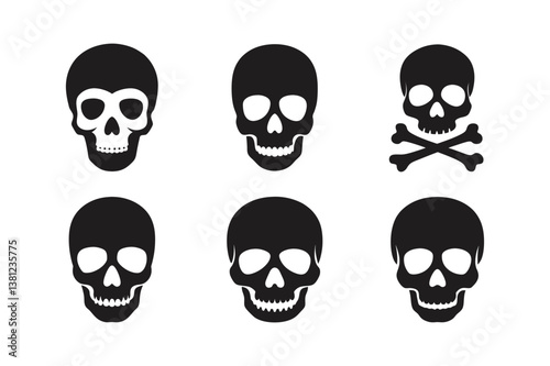 skull icon vector art silhouette design