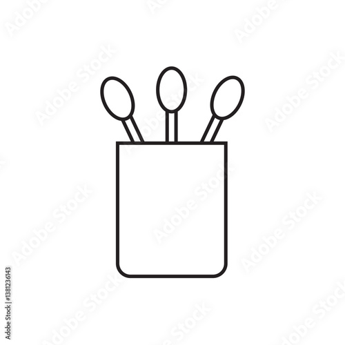 cotton buds icon logo vector design