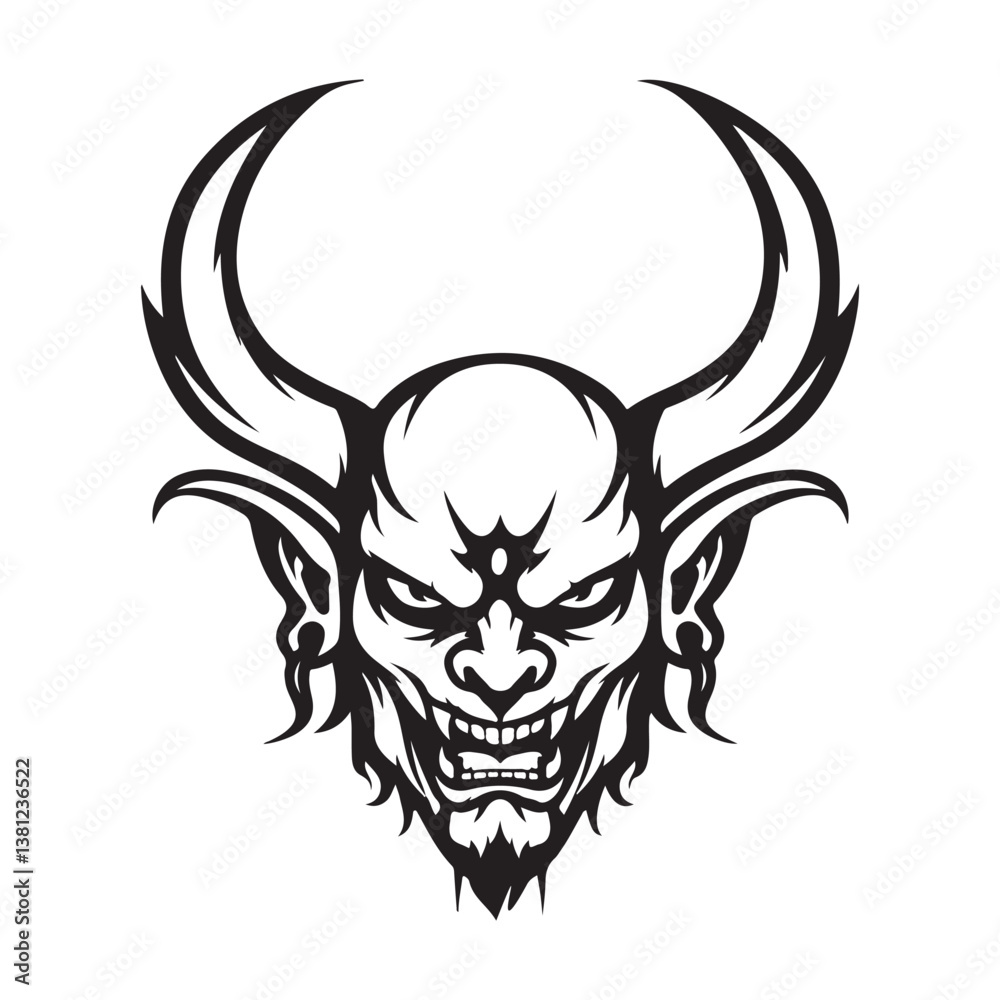 Devil Horns Skull Vector Images isolated on white background.
