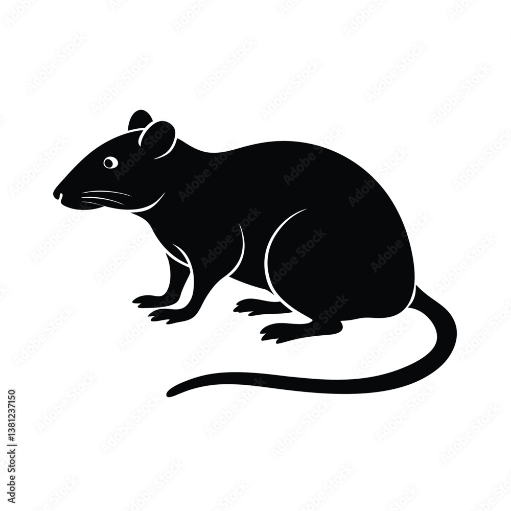 Obraz premium Rat Vector Silhouette Design Art.