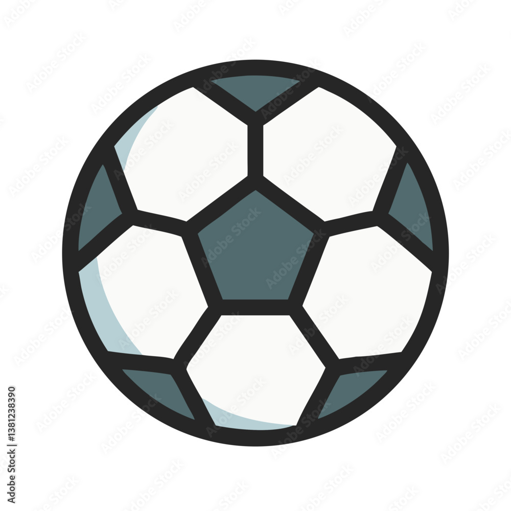 Obraz premium Soccer ball illustration in modern style with black and white colors 