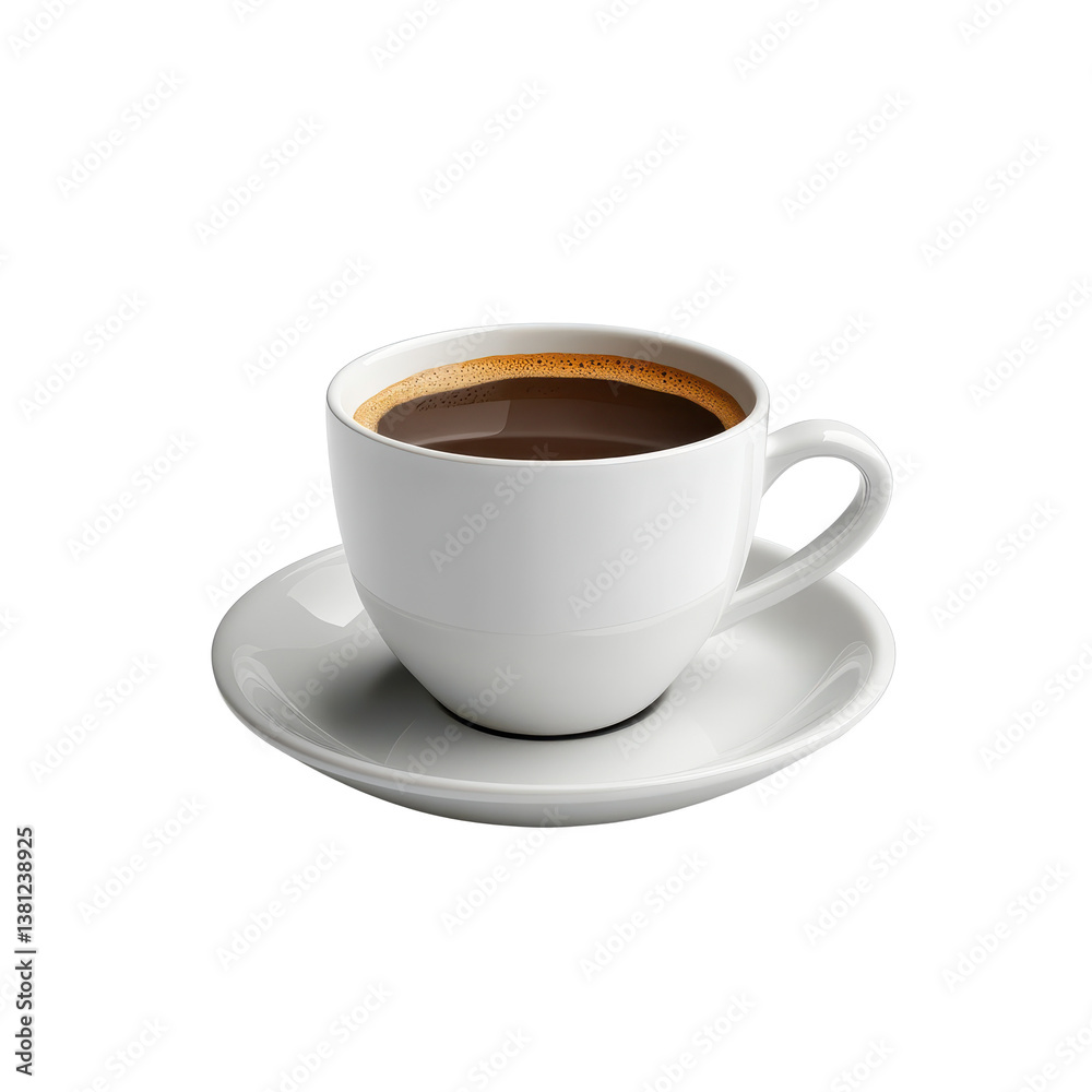 Ceramic espresso coffee cup with brown interior and minimalist design on transparent background Ceramic espresso coffee cup with brown interior and minimalist design on transparent background