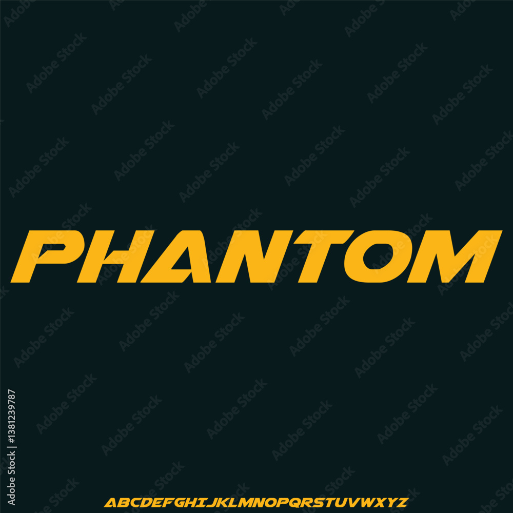 Fototapeta premium Modern futuristic phantom alphabet display font vector illustration