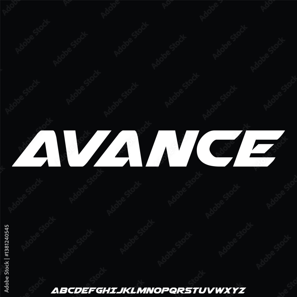 Fototapeta premium Modern sporty display font vector with alternate