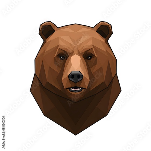 Geometrical brown bear vector illustration.