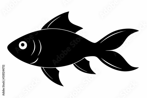 goldfish sihouette black vector