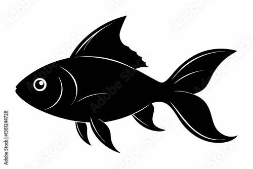 goldfish sihouette black vector
