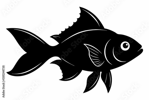 goldfish sihouette black vector