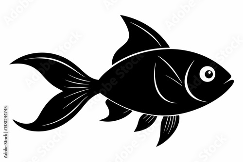 goldfish sihouette black vector