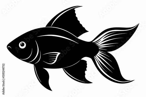 goldfish sihouette black vector