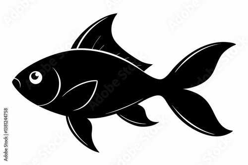 goldfish sihouette black vector
