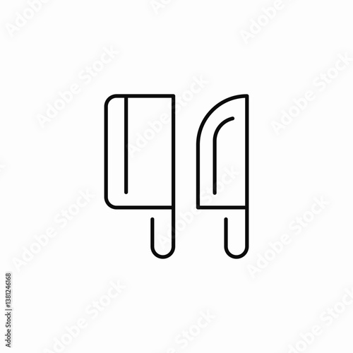 kitchen knife set icon sign vector
