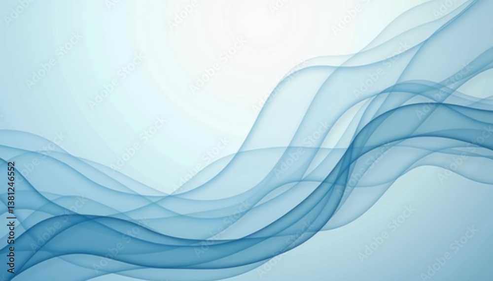Fototapeta premium Abstract blue waves flowing against a light background
