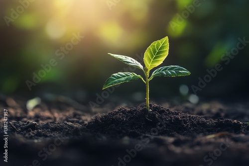 young plant in the ground