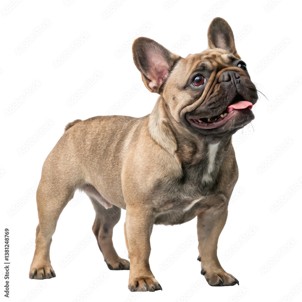 Obraz premium French Bulldog standing proudly isolated on a white background.