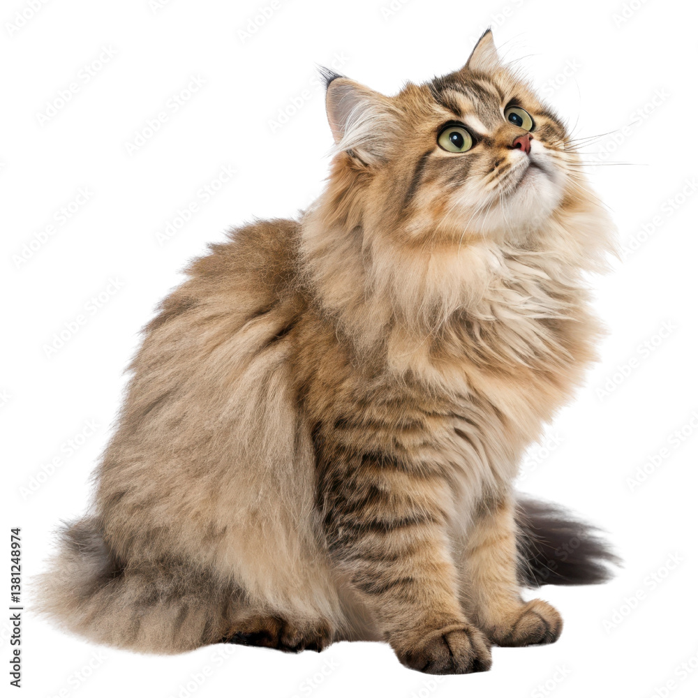 Fototapeta premium Ragamuffin cat isolated on a white background.