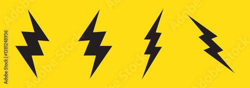 flash lightning bolt icon. Electric power symbol. Power energy sign, vector illustration. EPS 10.