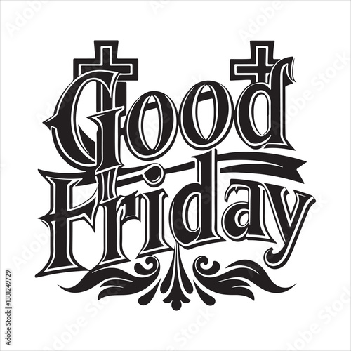 good friday silhouette vector art illustration