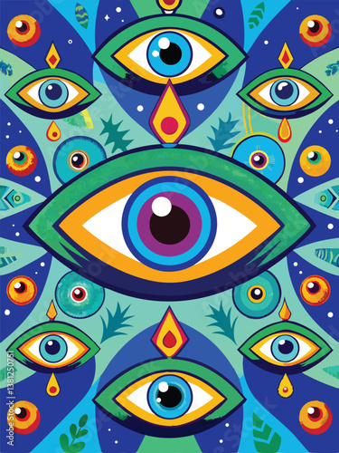 Wallpaper Mural abstract colorful eye Torontodigital.ca