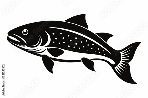 trout sihouette black vector