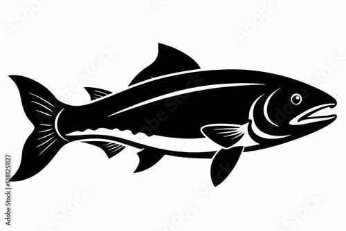 trout sihouette black vector