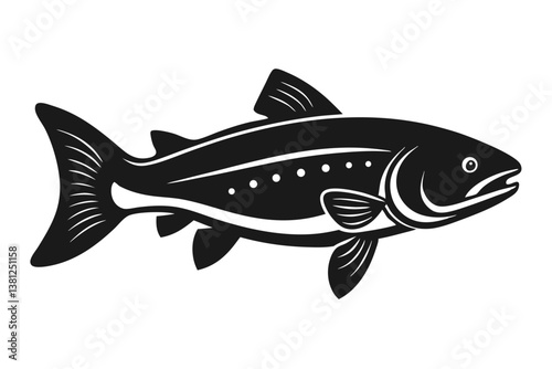 trout sihouette black vector