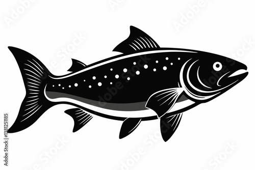 trout sihouette black vector