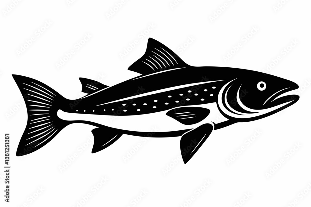 trout sihouette black vector trout sihouette black vector