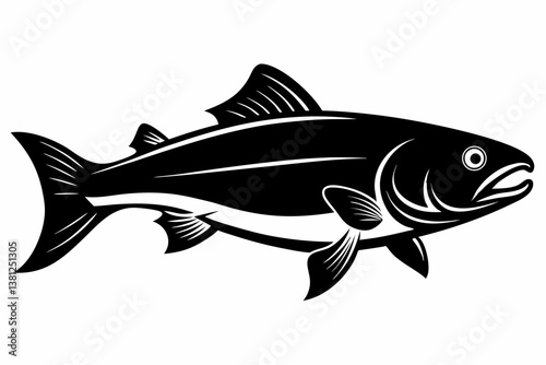 trout sihouette black vector