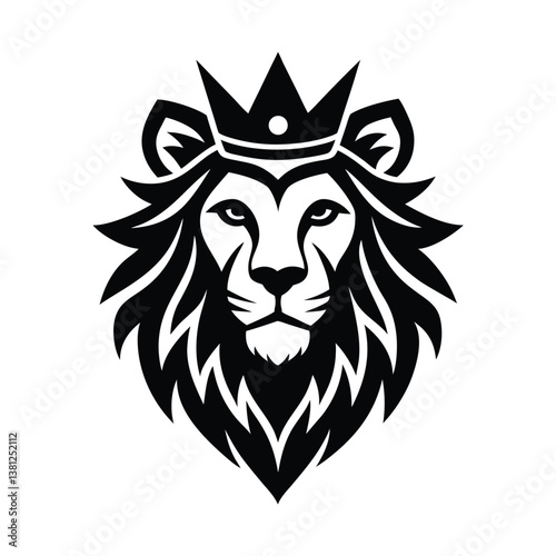 Lion Crown Vector Silhouette Design
