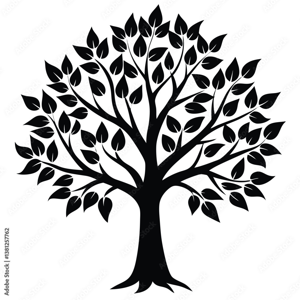 Fototapeta premium Leaf tree silhouette 