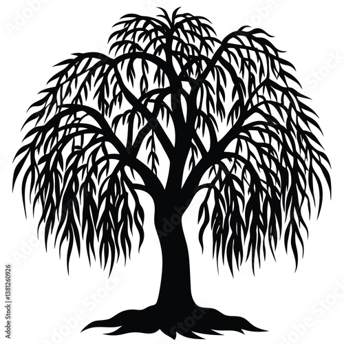 Willow tree silhouette
