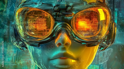 Obraz na płótnie Artificial Intelligence, AI, machine learning, data analysis, predictive modeling, robotics, automation, AI technology, AI development, AI applications, AI growth, virtual reality glasses w salonie