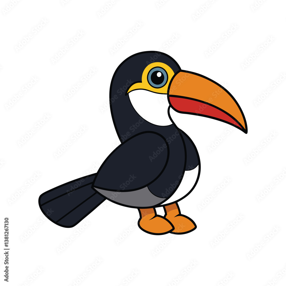 Fototapeta premium Realistic Black-Necked Aracari Illustration