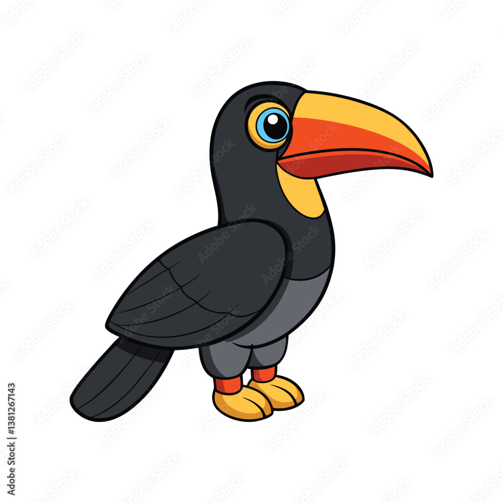 Fototapeta premium Vibrant Black-Necked Aracari Artwork